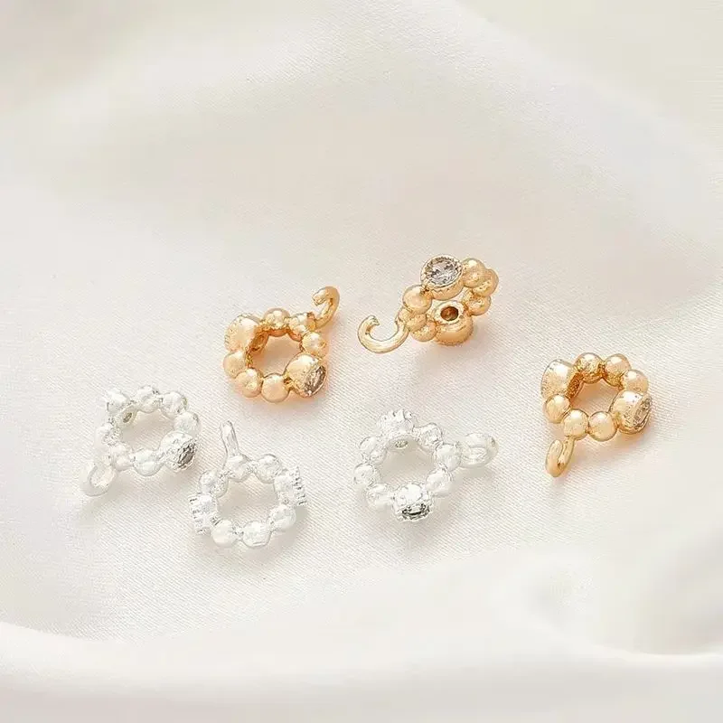 

14K Package Gold Color Zircon Inlay Hanging Ring Spacer Ring DIY Bracelet Necklace Pendant Hanging Buckle Hanging Accessory
