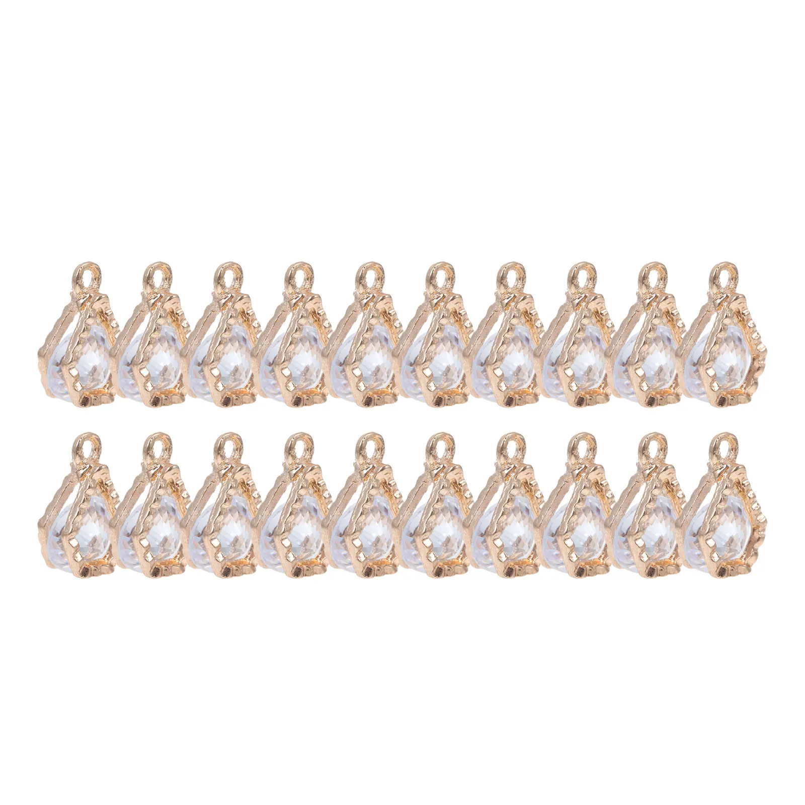 

20pcs Jewelry Making Pendant Crystal Studded Charm Necklace Bracelet Accessories DIY Creative Design Alloy Decorative