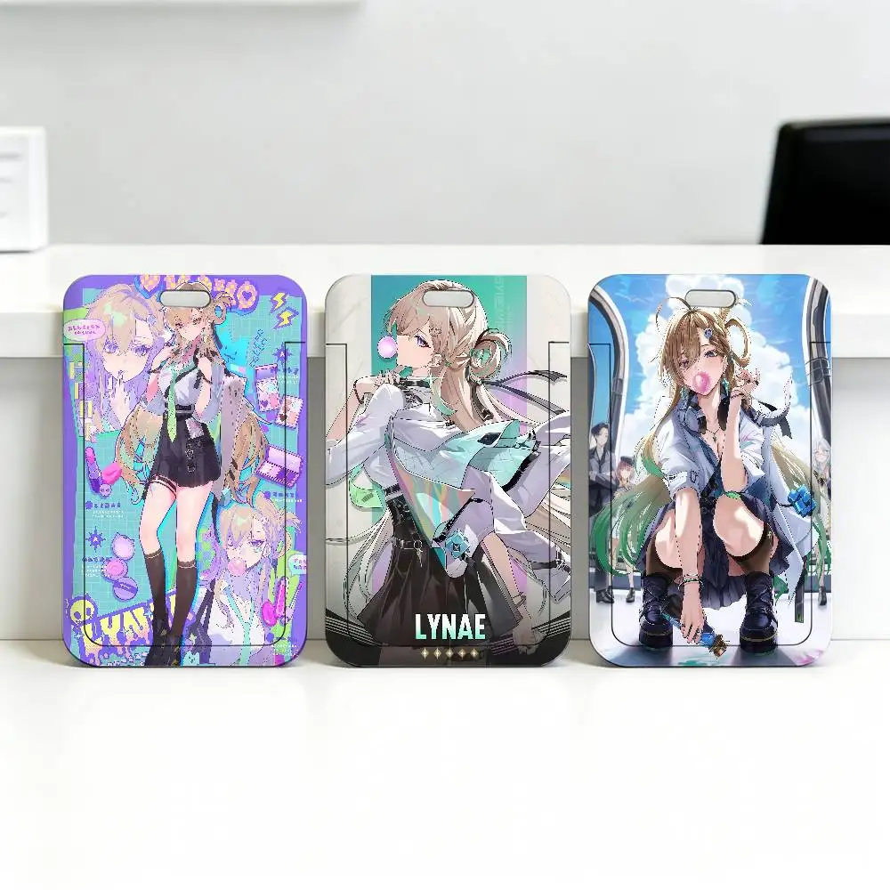 Game Wuthering Waves LYNAE Plastic Slide Cover Lanyard Work ID Bag Bus Student Photo Idol Badge Card Holder Employee