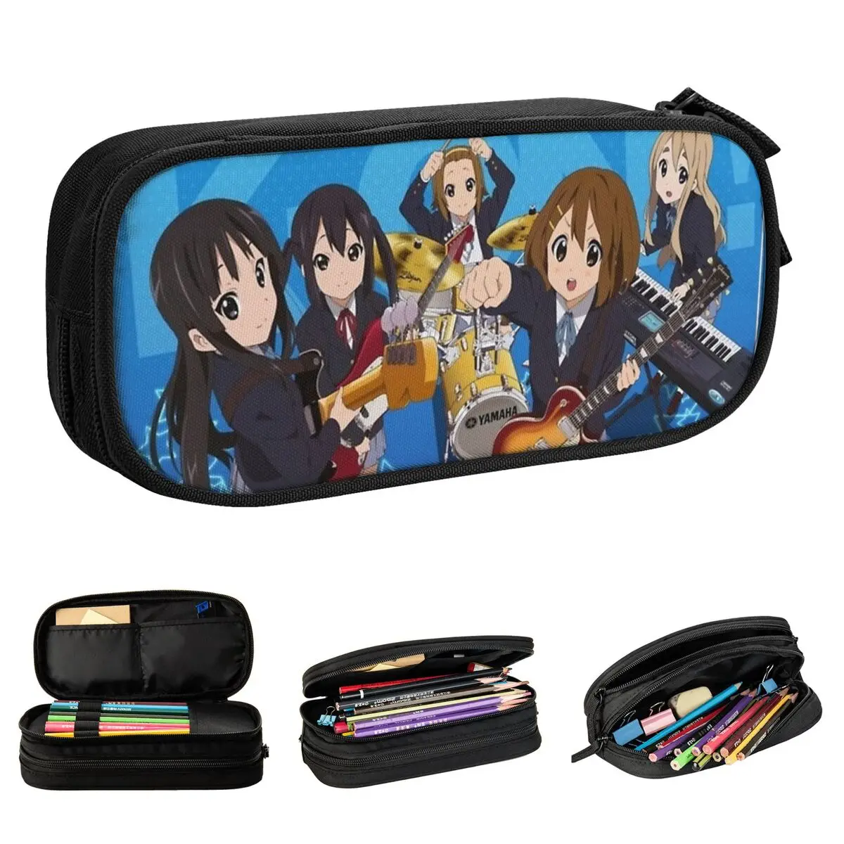 ك أون! حافظات أقلام الرصاص اليابانية أنيقة حقيبة أقلام للطلاب تخزين كبير اللوازم المدرسية هدية صندوق رصاص