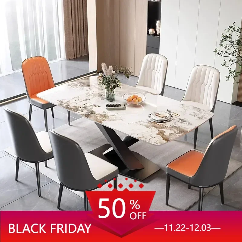 

Nordic Luxury Chairs Dining Table Modern Natural Dishes Design Center Dining Table Restaurant Mesa Comedor Home Furniture HDCZ