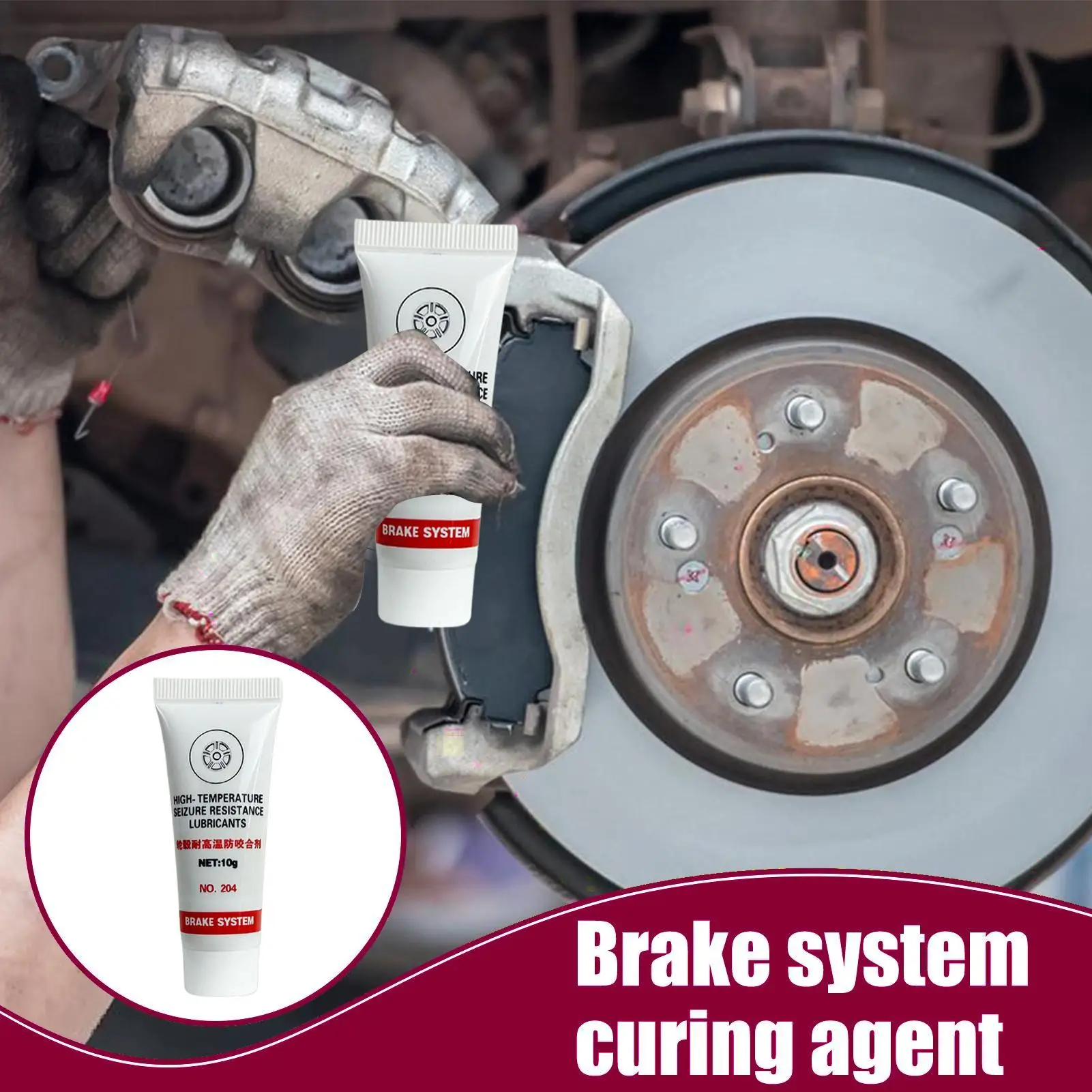 Brake Pad Grease Anti-Seize Lubricant 10 Piece Anti-Rust Portable Compound For Disc Hub Pin Plug Spark Bolt Thread Automotive
