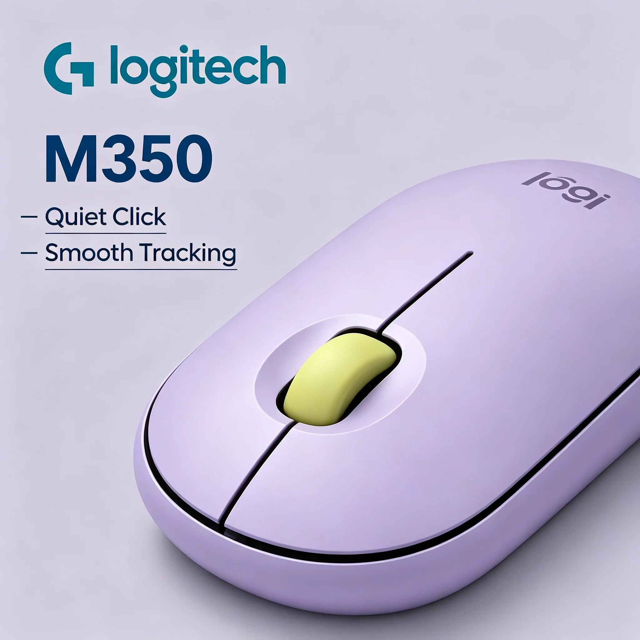 Lightweight Slim Logitech M350 Wireless Mouse 2.4G Quiet Operation Mice for Office