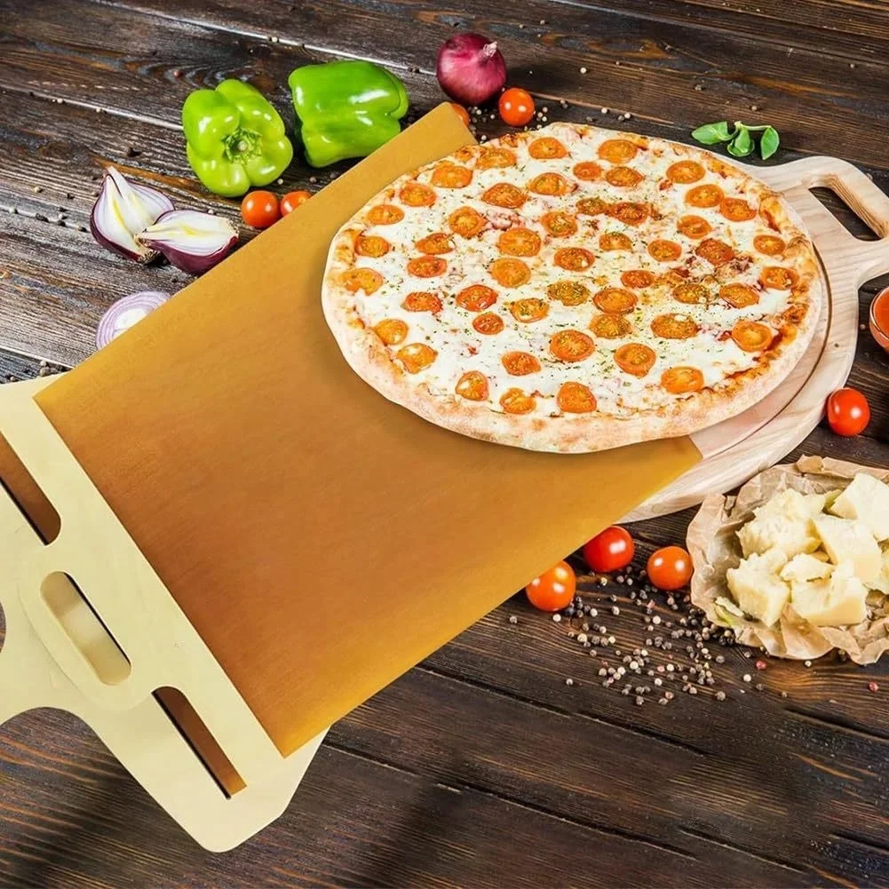Wooden Sliding Pizza Peel Shovel Removable Handle Pizza Spatula Nonstick Wooden Handle Transfer Tray Baking Tool Kitchen Gadgets