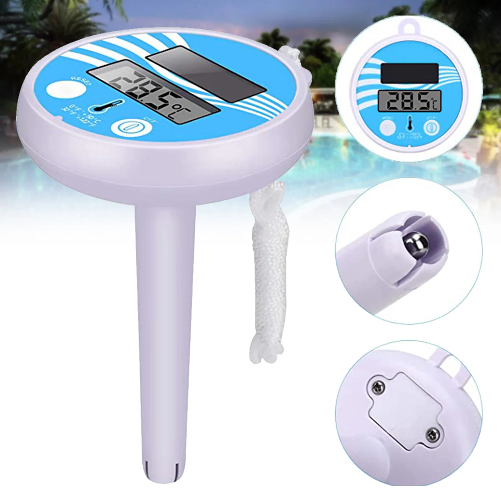 Waterproof Solar Swimming Pool Thermometer Scale Accurate Readings Thermometer for Most Types of Swimming Pool