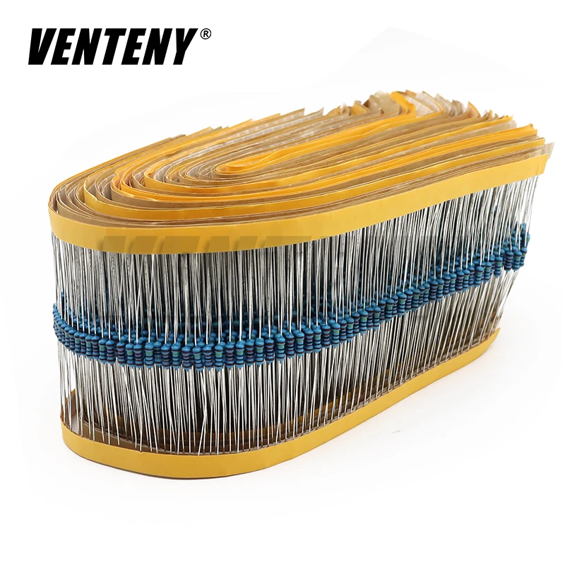 2500pcs 1/4W Metal Film Resistor Kit 50 Values 1R - 10M ohm Resistance 1% Assorted Set DIY Sample pack