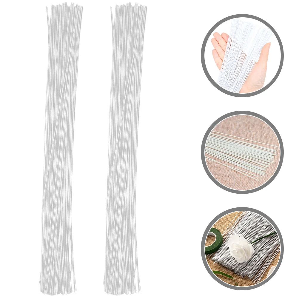 100 Pcs Handmade Florist Wires Paper Vine Flower Branches Cable Ties Convenient Decorate for Handwork White DIY