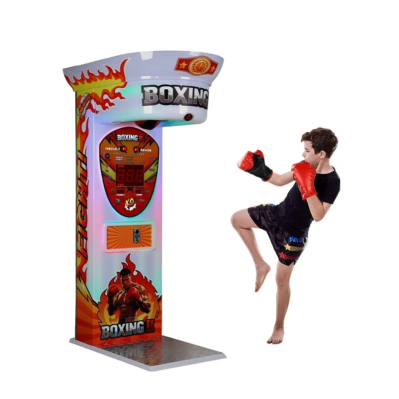 Coin Operated Boxing Strength Tester Arcade Machine Real‑Time LED Scoring Stainless Steel Cabinet