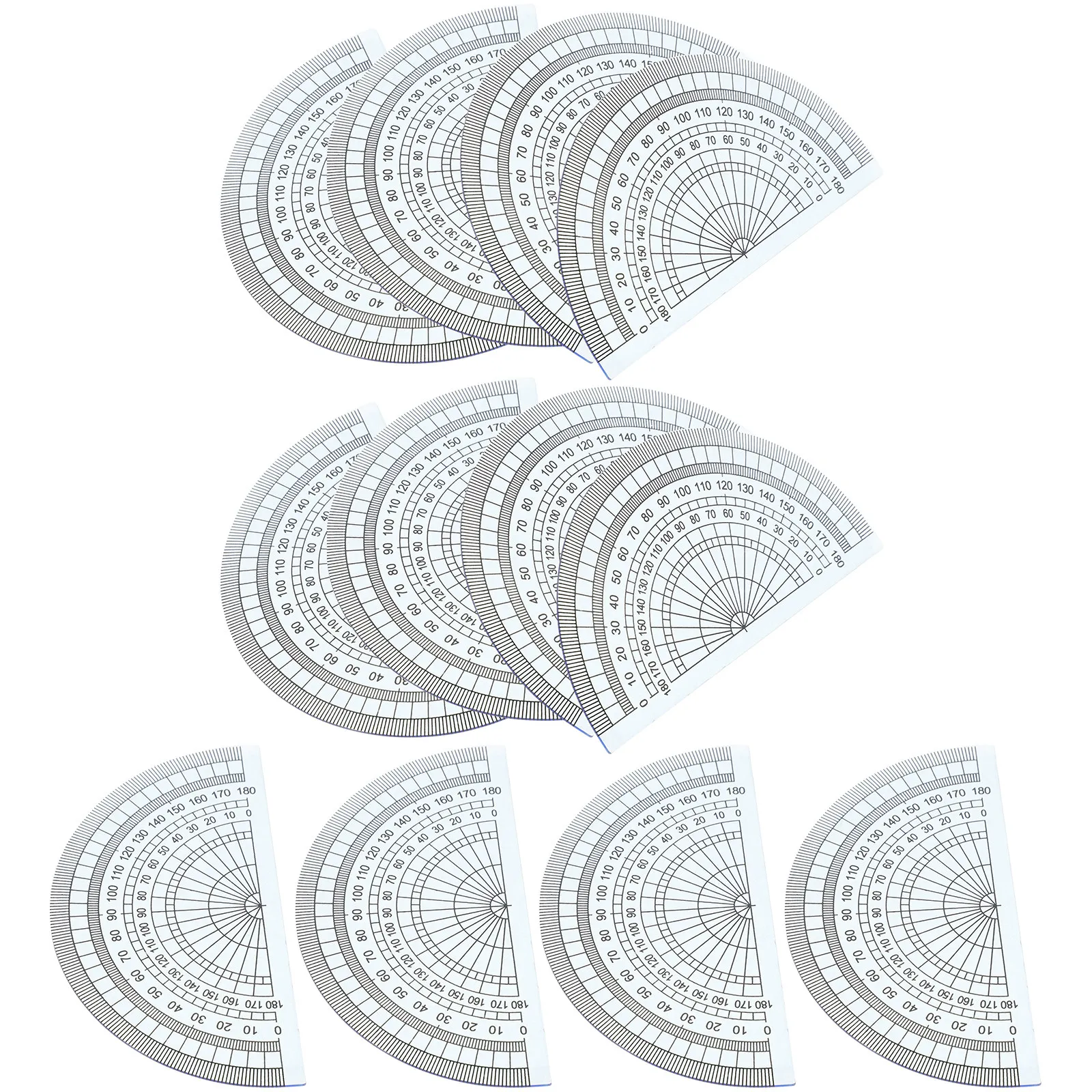 50 pcs Plastic Protractor Circle Angle Measurement Degree Tool Geometry Halloween Christmas New Year Angle Measurement Tool