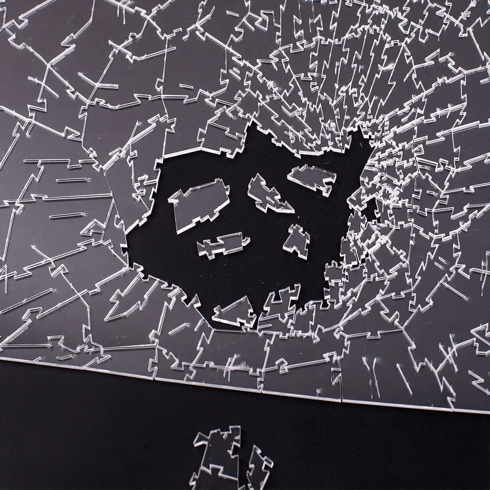 Acrylic Broken Glass Jigsaw Puzzle Impossible Challenge Puzzle Toys Adult Toys Geometric Shape Puzzle 10 Levels Children Gift