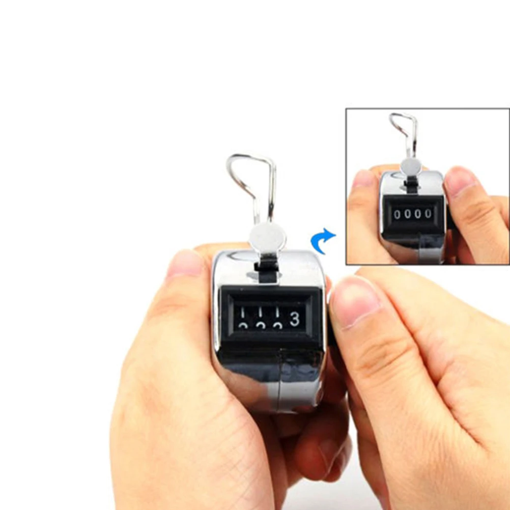 

4Pcs Hand Tally Metal Counter 4- Heavy Duty Portable Number Clicker Counting Recorder for Sports Punch Imprinter Machines