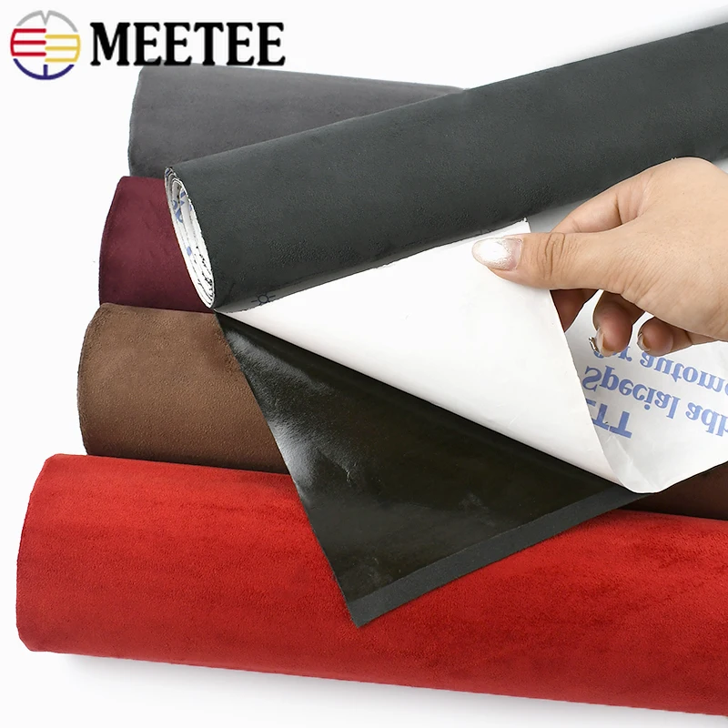 Meetee-tela de gamuza autoadhesiva para modificación Interior de coche, Panel de puerta, banco de trabajo, suministro de bricolaje, 20x30cm, 50x143cm