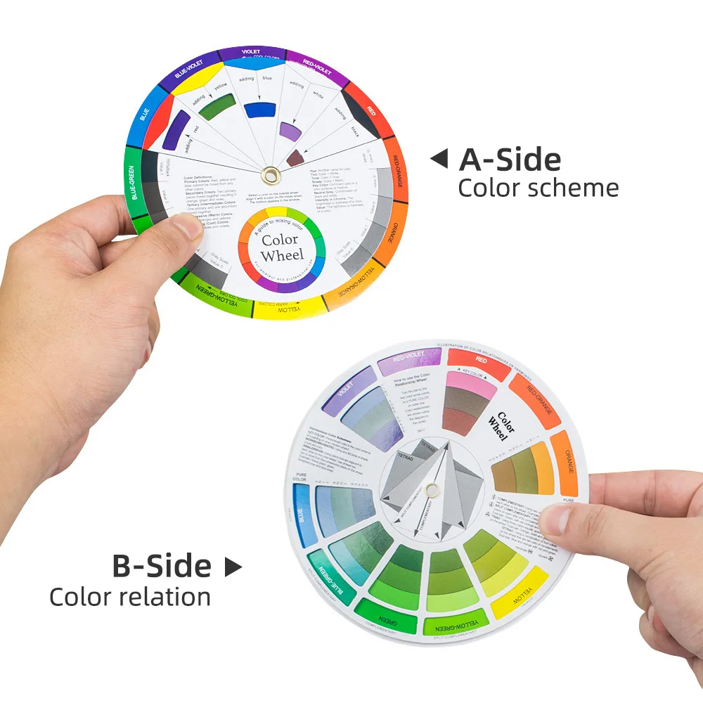 1Pcs 12 Color Paper Card Tattoo Color Wheel Circle Chromatic Eyebrow Tattoos Design Nails Professional Pigment Makeup Supplies