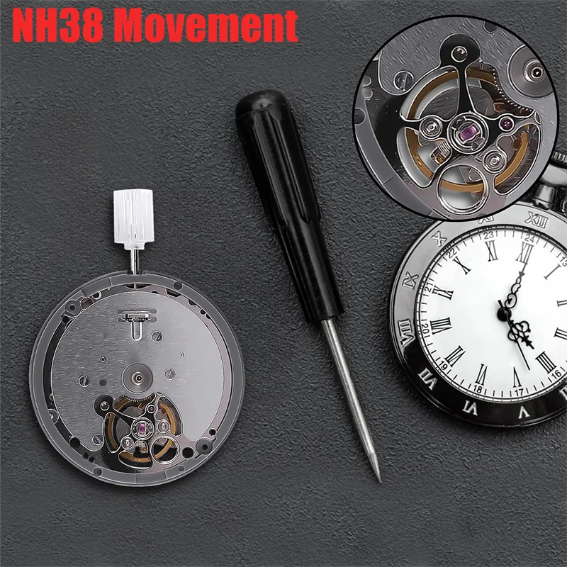 Genuine NH38A Mechanical Movement Mod Automatic Watch Mechanism 24 Jewels High Accuracy NH38 Repair Parts Accessories