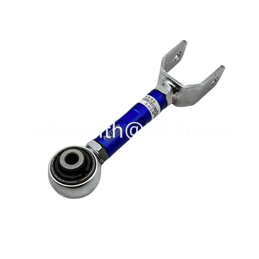 Rear wheel adjustable tie rod tilt adjustment arm modified to eat tire
