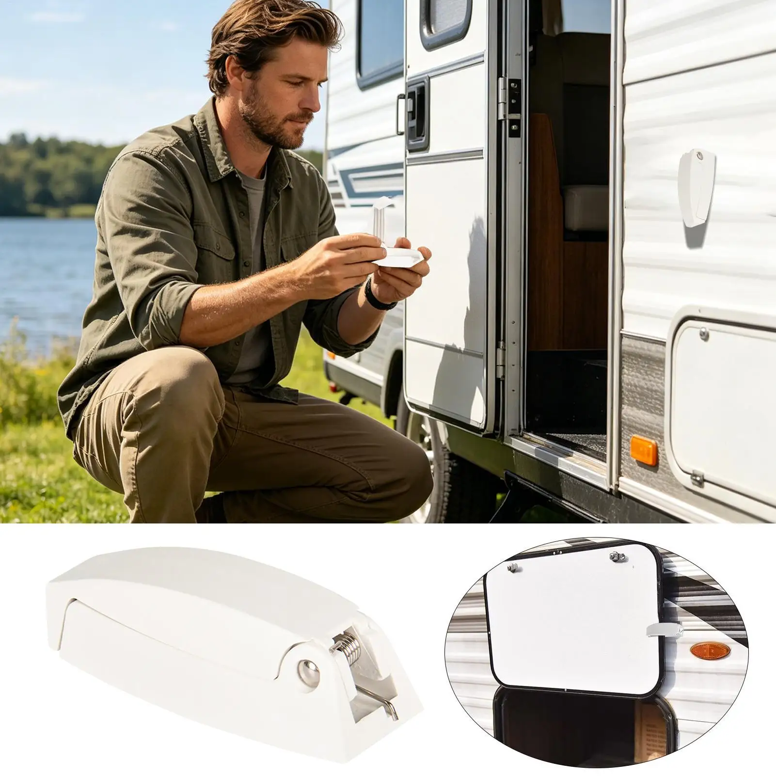 

RV Door Holder Catch Heavy Duty Hardware Tight Fit Rv Door Holder For Wind Prevention For Camping Travelers Short Trips