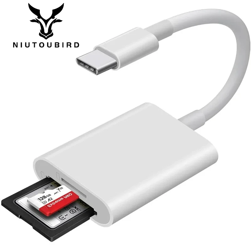 2 in 1 USB C  To SD TF Card Reader Adapter for IPhone 15 14 13 12 16 Pro Max IPad Otg Micro SD Memory Card Connector