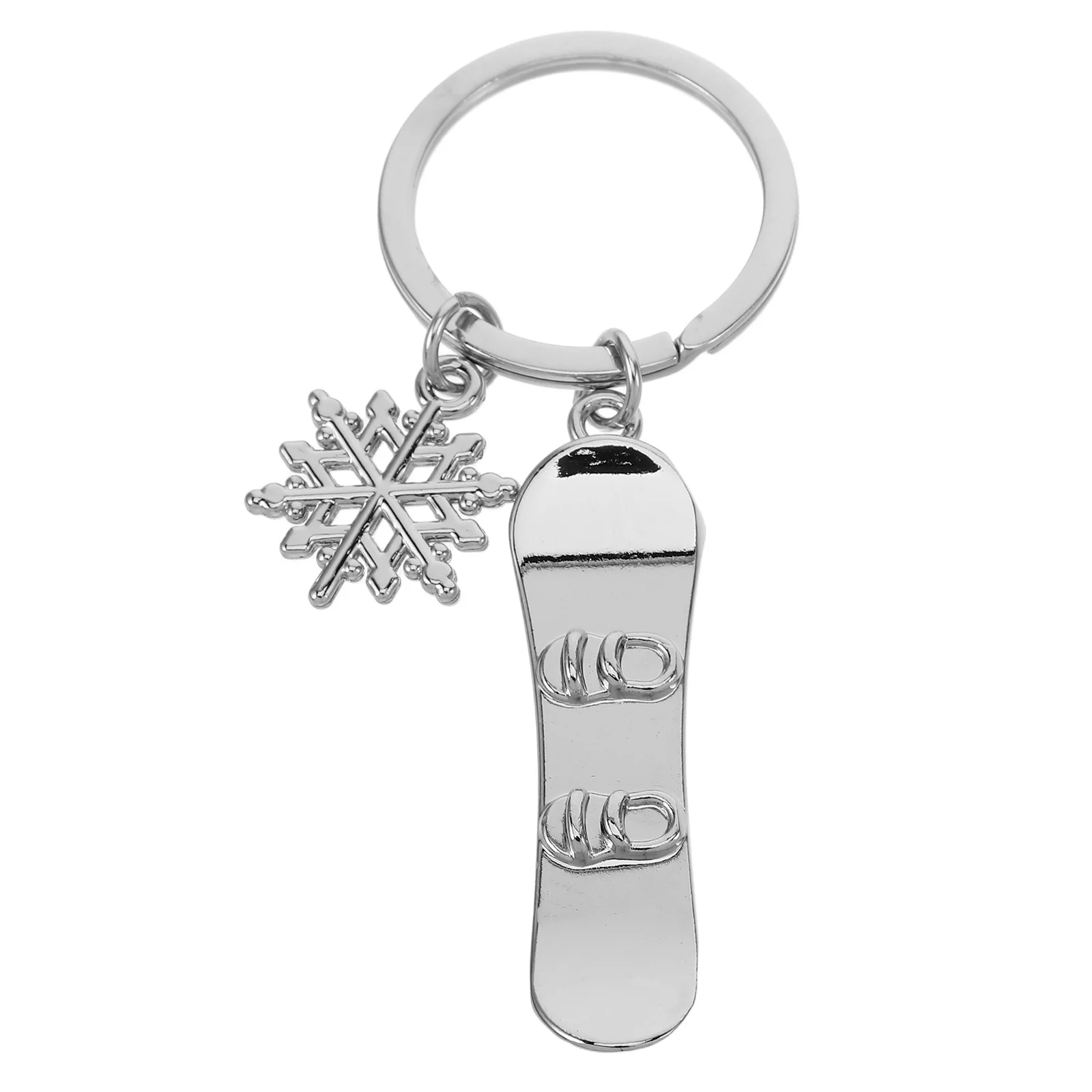 

Snowboard Keychain Detailed Snowboard and Snowflake Pendant Custom Simulation Lightweight Bag Charm for Snow Fans