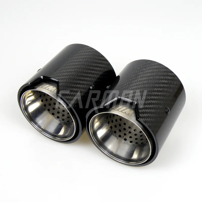 2pcs/set M Performance Carbon Fiber Exhaust Tip Muffler For BMW 1 Series F20 F21 M135I M140I 2011-2019