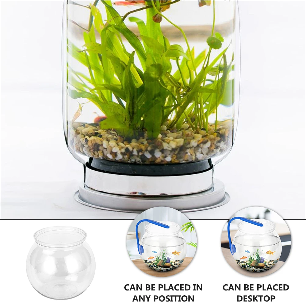 

Small Fish Tank Round Hydroponic Planter Desktop Fish Tank Office Table Decor Ornament Round Planter Desktop Plant Container