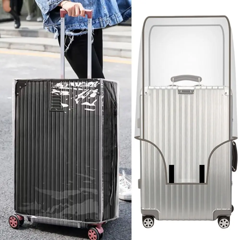 16-28 Inch Travel Luggage Cover Transparent Waterproof Suitcase Protector Cover PVC Dustproof Luggage Protector Cover Luggage