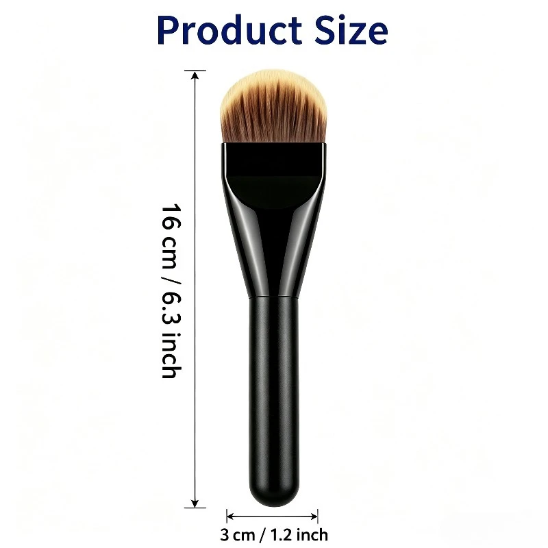 1PC Ultra Thin Foundation Brush Tongue-Shaped Seamless Makeup Ultra-Thin Tongue-Shaped Brush Application Streak-free All Skin