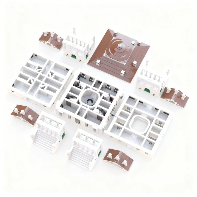 3669pcs MOC Villa La Rotonda Villa Almerico Capra Valmarana Modular Buildings Model Building Blocks Christmas Gifts Toy 3D DIY