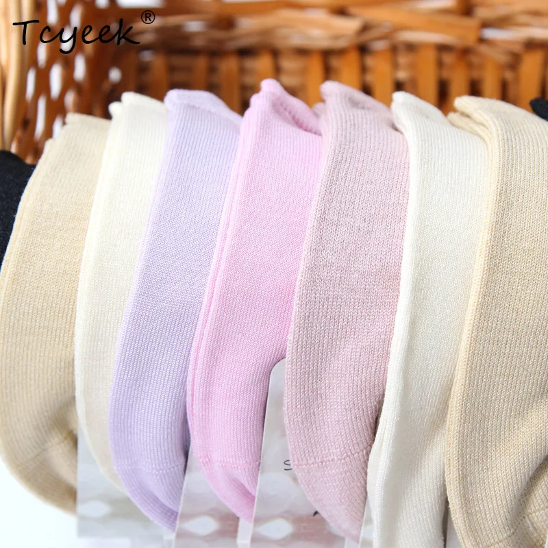 

Tcyeek, 3PCS Natural Silk Blended Socks, Women Sweet Absorption Sock, Men Solid Color Ankle Sock, 2024 Summer Autumn P48572QM