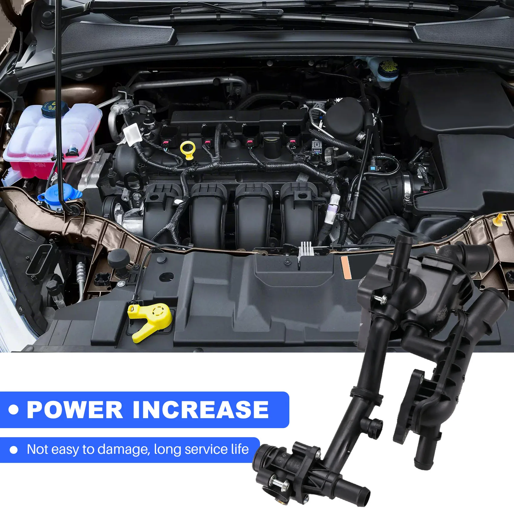 

Engine Coolant Thermostat Assembly For Ford Focus 2018-2019 1.0T H6BG8575BA GK2A12A648AA GK2Z12A648A W790446S900-AD39