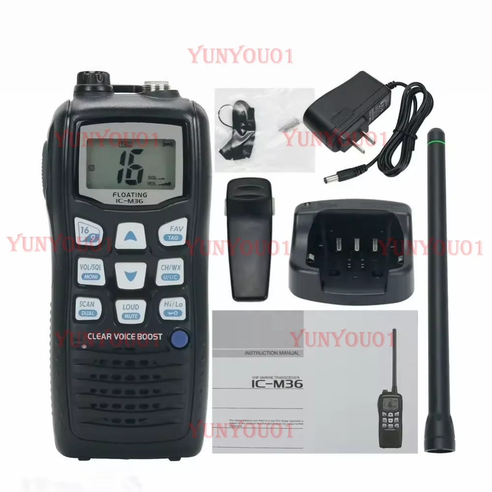 IC-M36 VHF Handheld IC M36 Marine Walkie Talkie Maritime Transceiver Waterproof Floating Floatable High Power Portable Radio