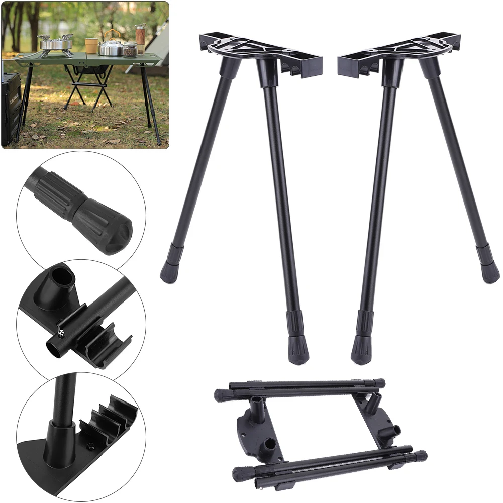 Folding Workbench Legs Metal Foldable Furniture Legs Adjustable Height Coffee Table Legs Camping Equipment Outdoor Travel