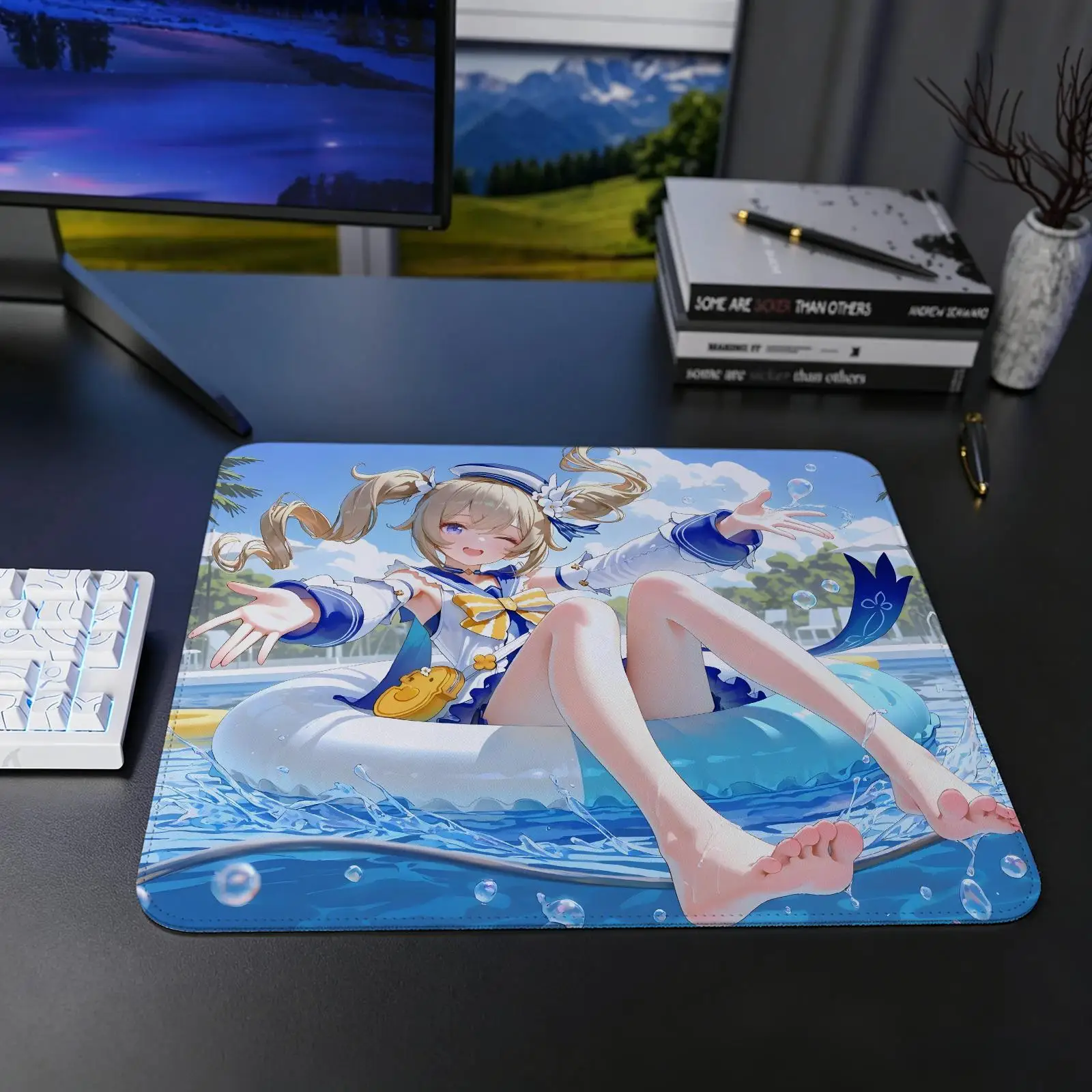 genshin impact Barbara Mouse Pad Regular gaming mouse pad S/M/L size Office mouse pad Laptop desk mat Stitched edge mouse pad