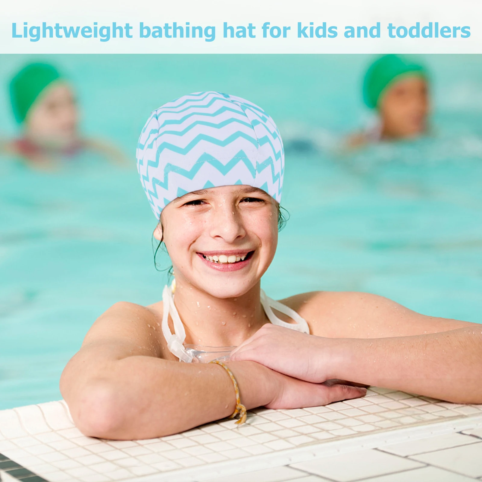 

Waterproof Swim Cap Nylon Material Safe Comfortable Elastic Kids Swimming Hat Long Short Hair Toddler Bathing Ear Protection