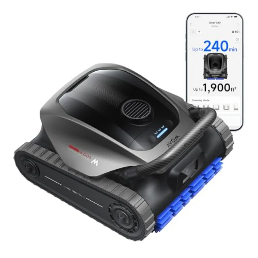 Diver A10 Cordless Robotic Pool Vacuum Cleaner 6 000GPH Suction 240min Runtime Wall Climbing Double-Pass Waterline Scrubbing AI