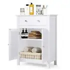 US Wooden Freestanding Floor Cabinet, Bathroom Storage Unit, White Unit, Home Decor