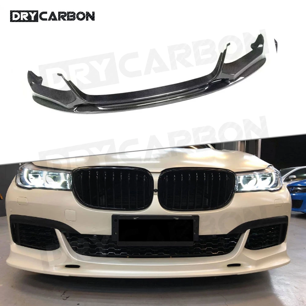 For 7 Series Carbon Fiber Front Lip Aprons Bumper Chin For BMW G11 G12 730i 740i M760 M Sport 2015 - 2018 FRP Bumper