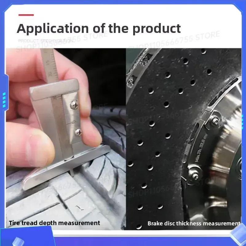 for Brake Disc Thickness Measuring Caliper Tire Tread Depth Gauge Auto Brake Pad Wear Measurement Hand Tool