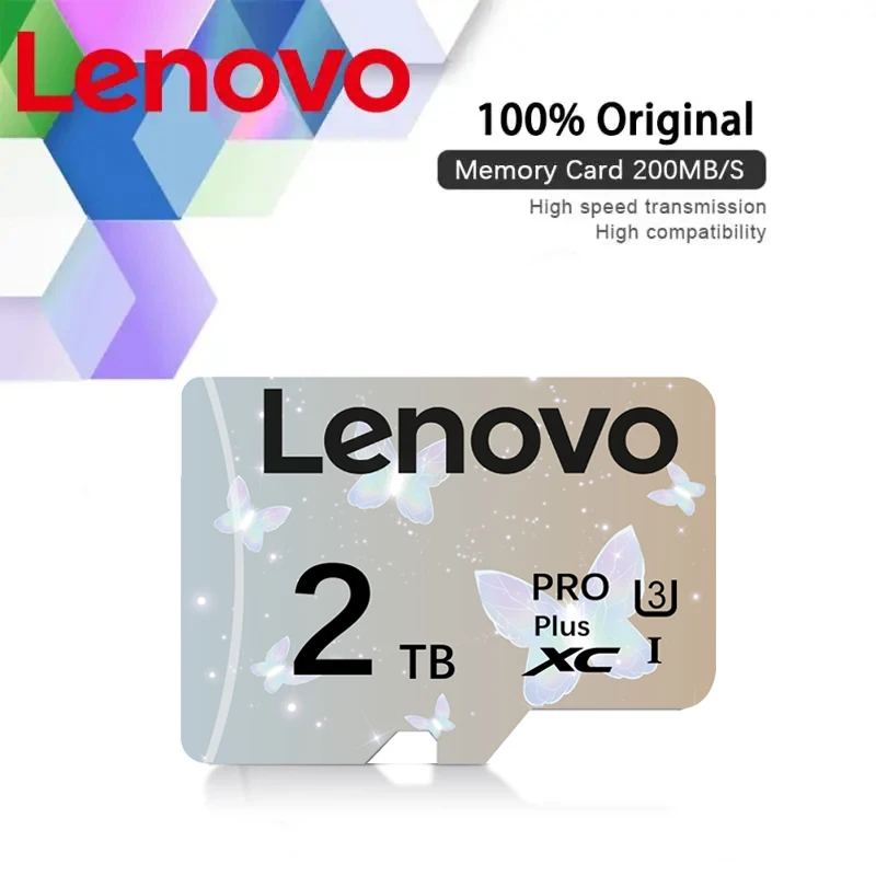 Lenovo-Carte mémoire haute vitesse pour téléphone, 2 To, 1 To, classe 10, U3, A2, carte Flash, 128 Go, 256 Go, 512 Go, Micro TF, carte SD