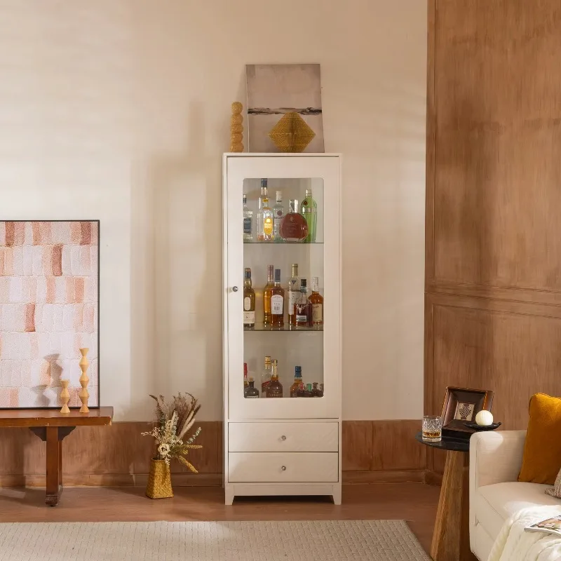 Freestanding padded display cabinet, glass door cabinet with padded glass door