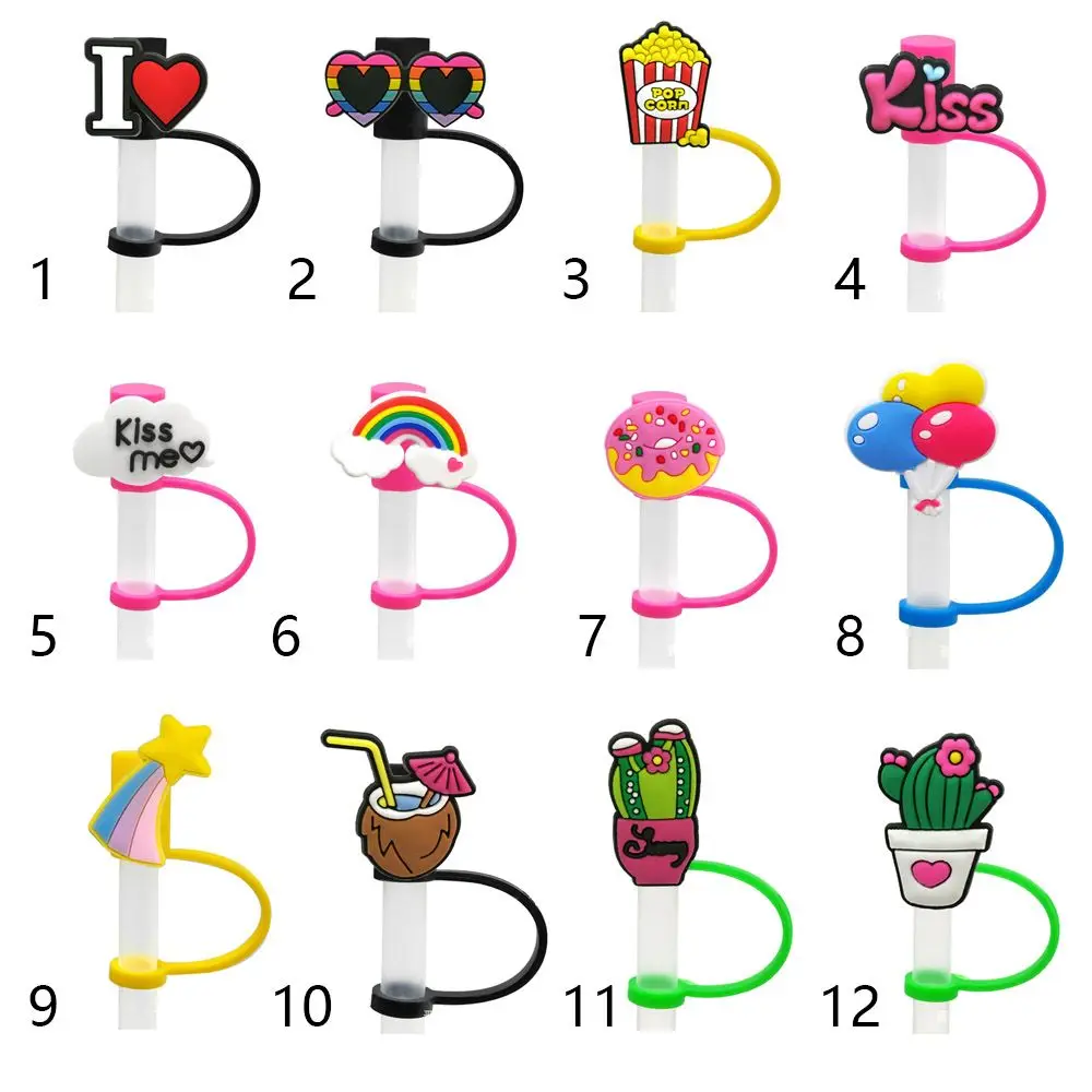 Drinking Cartoon Kitchen Tool Cup Accessory Straw Tips Cover Splash Proof Plugs Tips Cover Straw Plug Drinking Dust Cap