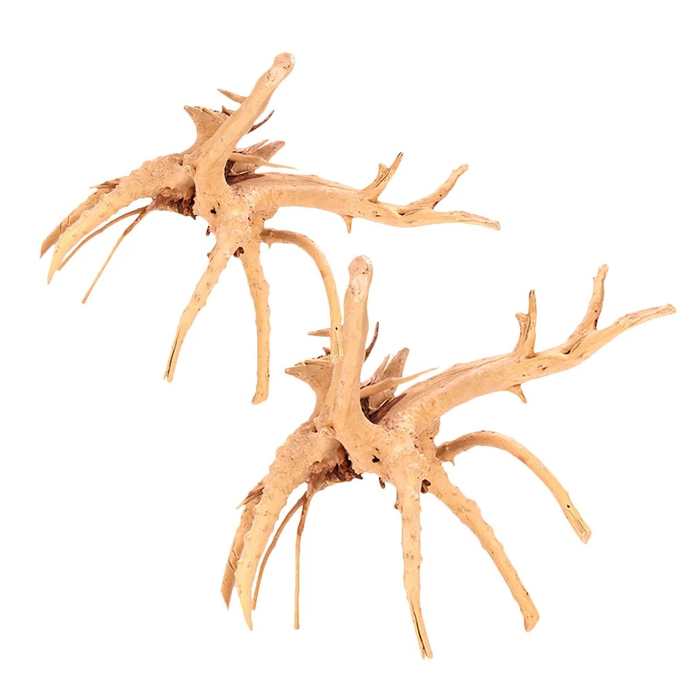 2 Pcs Fish Tank Sunken Wood Decoration Animals Aquarium Dead-wood Lizard Spider for Rhododendron Snake Spiders Bark Reptile