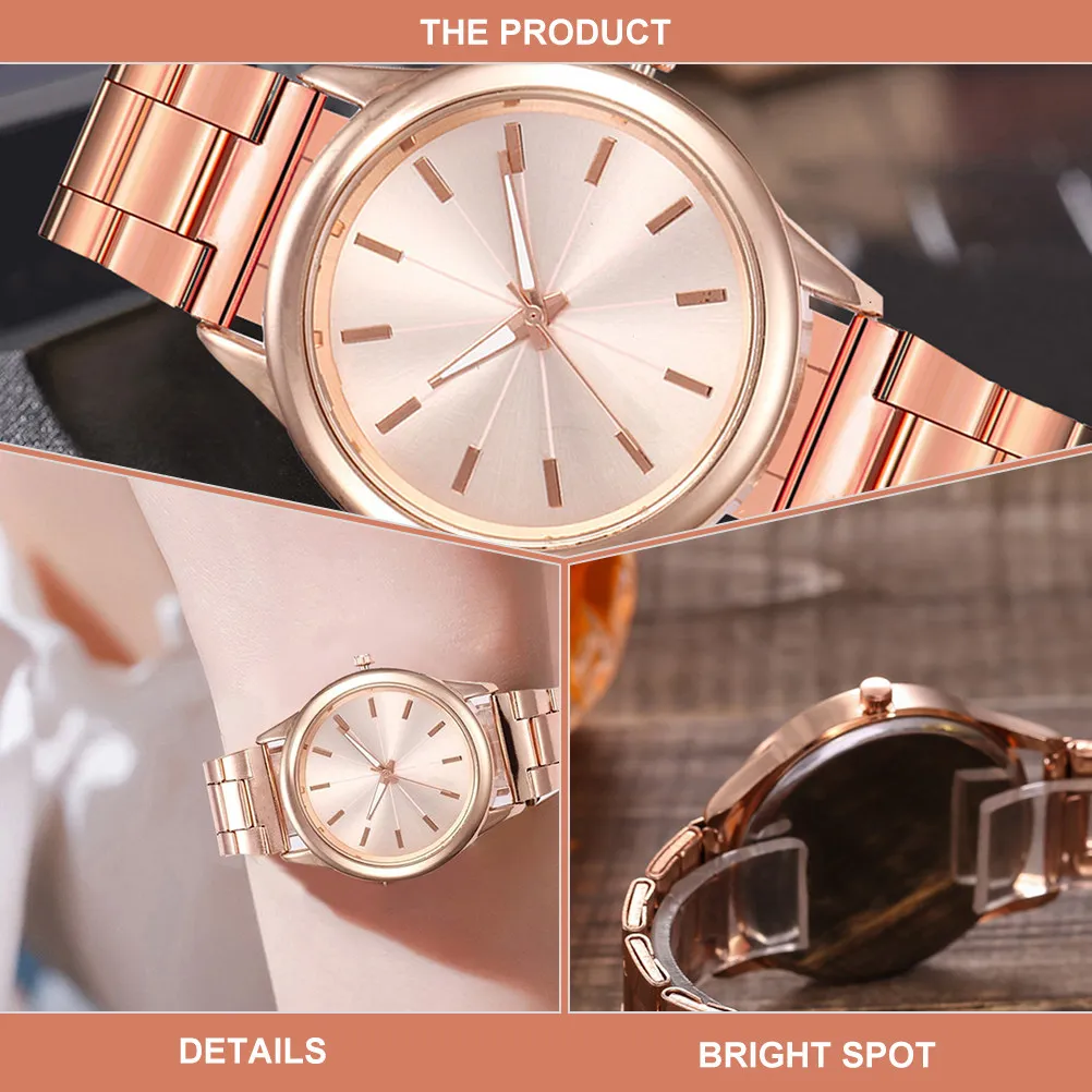 1Pcs Premium Stainless Steel Women Quartz Watch Lightweight Elegant Design for Office School Party Birthday Anniversary Gift