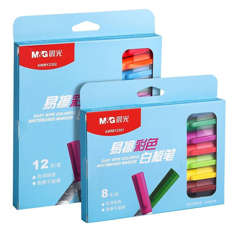 

M&G Color Whiteboard Markers, 8 colors/12 colors, washable, easy to erase, suitable for office and student use