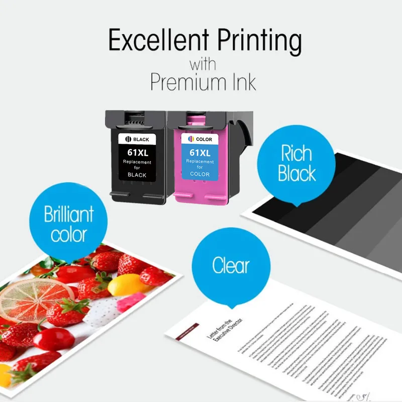 Cartucho de tinta Compatible con HP 61XL, hp61, hp 61 Envy 4500, 4502, 5530, Deskjet 1050, 2050, 3050, 3054, 3000, 1000, 1050
