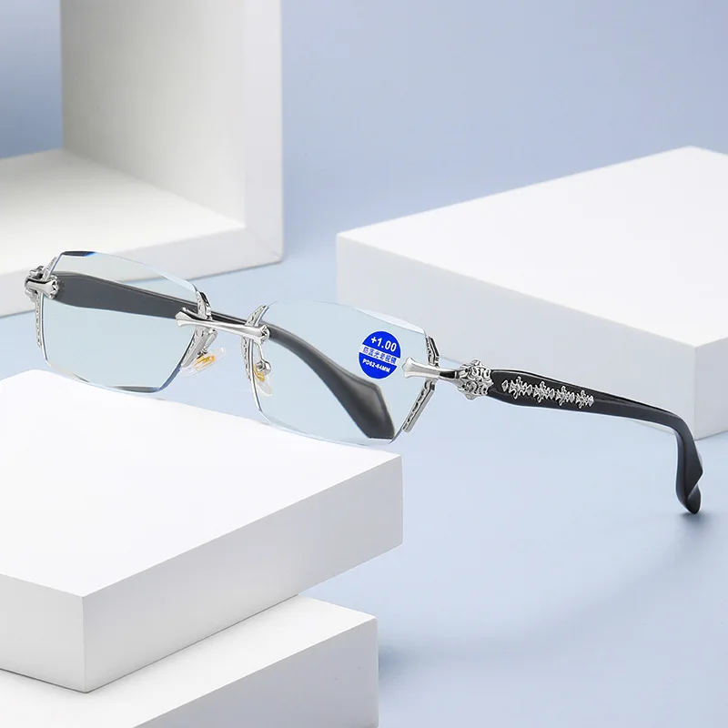 نظارات قراءة جديدة مضادة للضوء الأزرق مع تصميم عالي الوضوح بدون إطار وقطع للحواف لعرض قريب 2273 #2