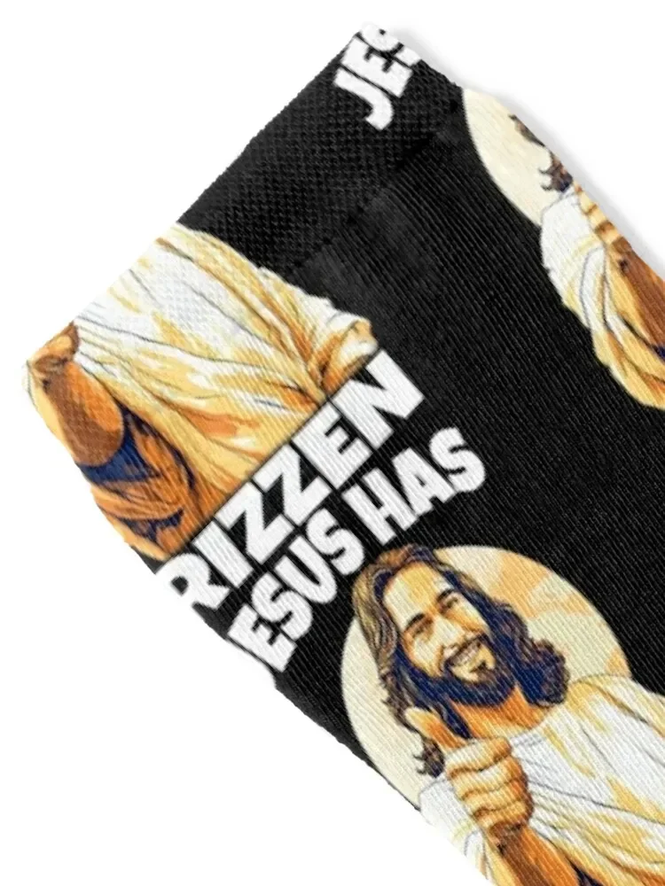 Jesus Has Rizzen Christian Quote Funny Religion Socks luxe japanese fashion winter thermal man Socks Female Men's