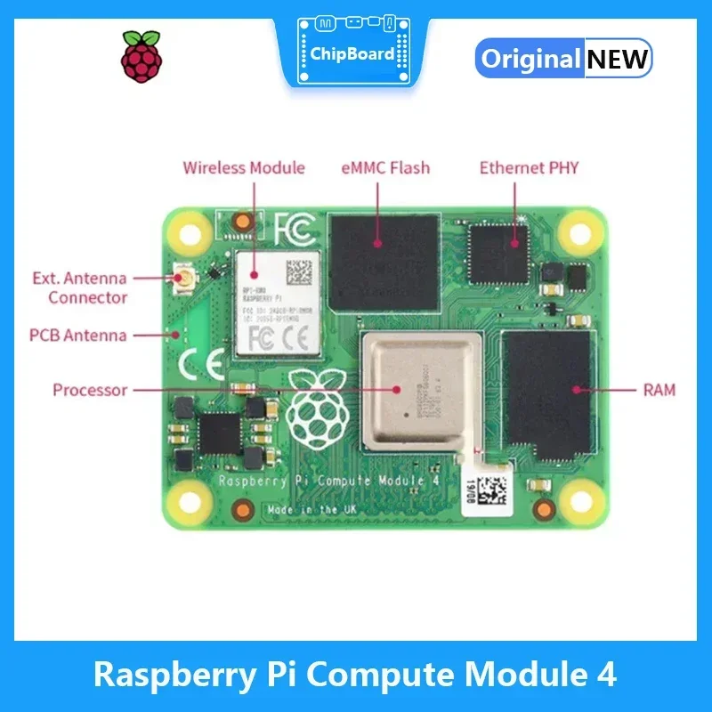 Raspberry Pi CM4 con 1GB/2GB de Ram Lite/8G/16G/eMMC 32GB, soporte Wifi/bluetooth Flash opcional