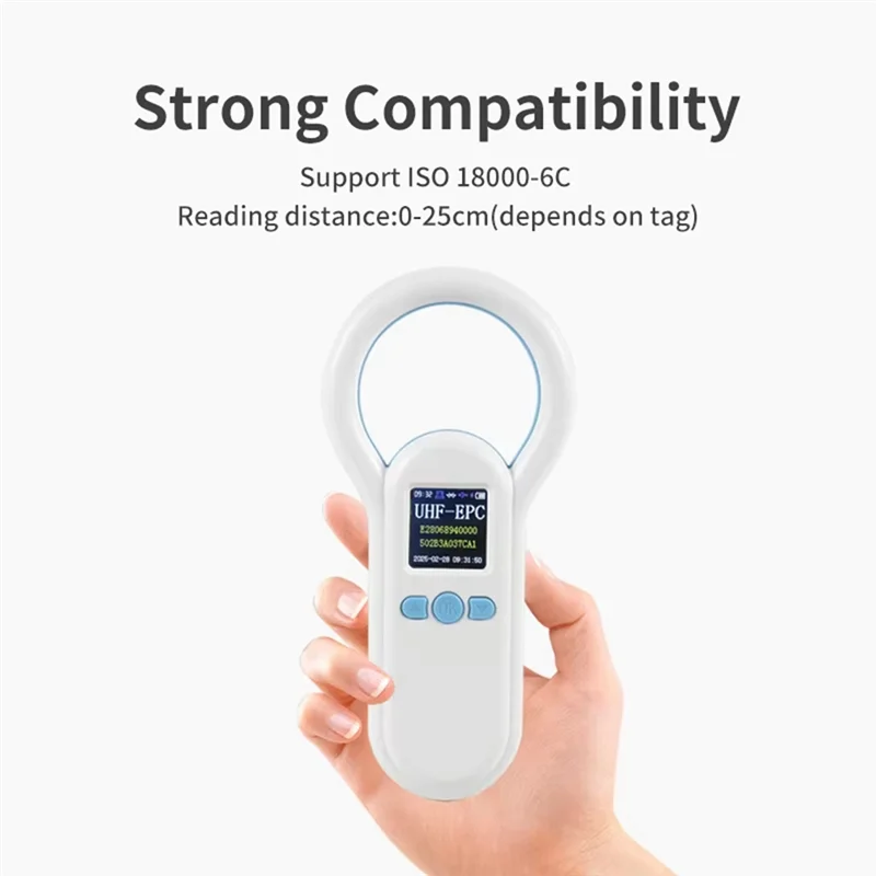 【B89E】860-960Khz UHF Pet Microchip Scanner Handheld Reader Portable 2.4G USB BT Output RFID Tag Scanner Support Android Window