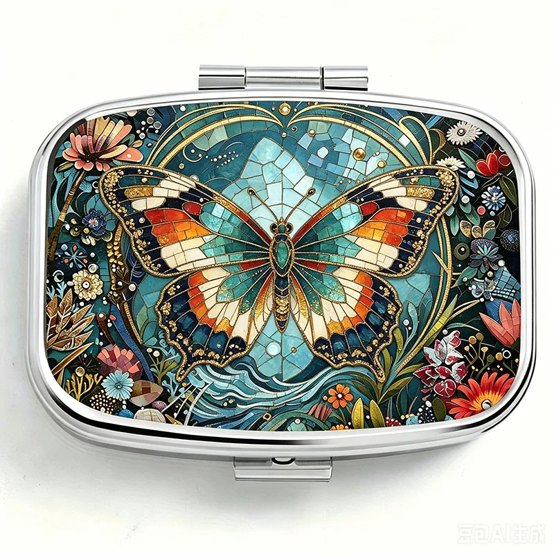 Mini Double-Compartment Metal Pill Box, Portable Pocket-Sized Pill Case, Outdoor Travel Medicine Organizer, Can Be Used as a Jewelry Box, Creative and Practical Small Gift