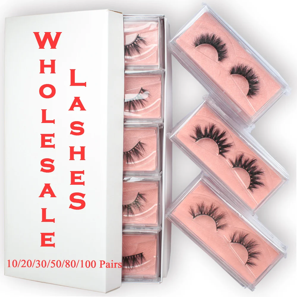 

10/20/30/50/100/200 Pairs Wholesale False Eyelash Makeup Lashes 3D Mink Lash Cilios Dramatic Wholesale Mink Eyelashes in Bulk